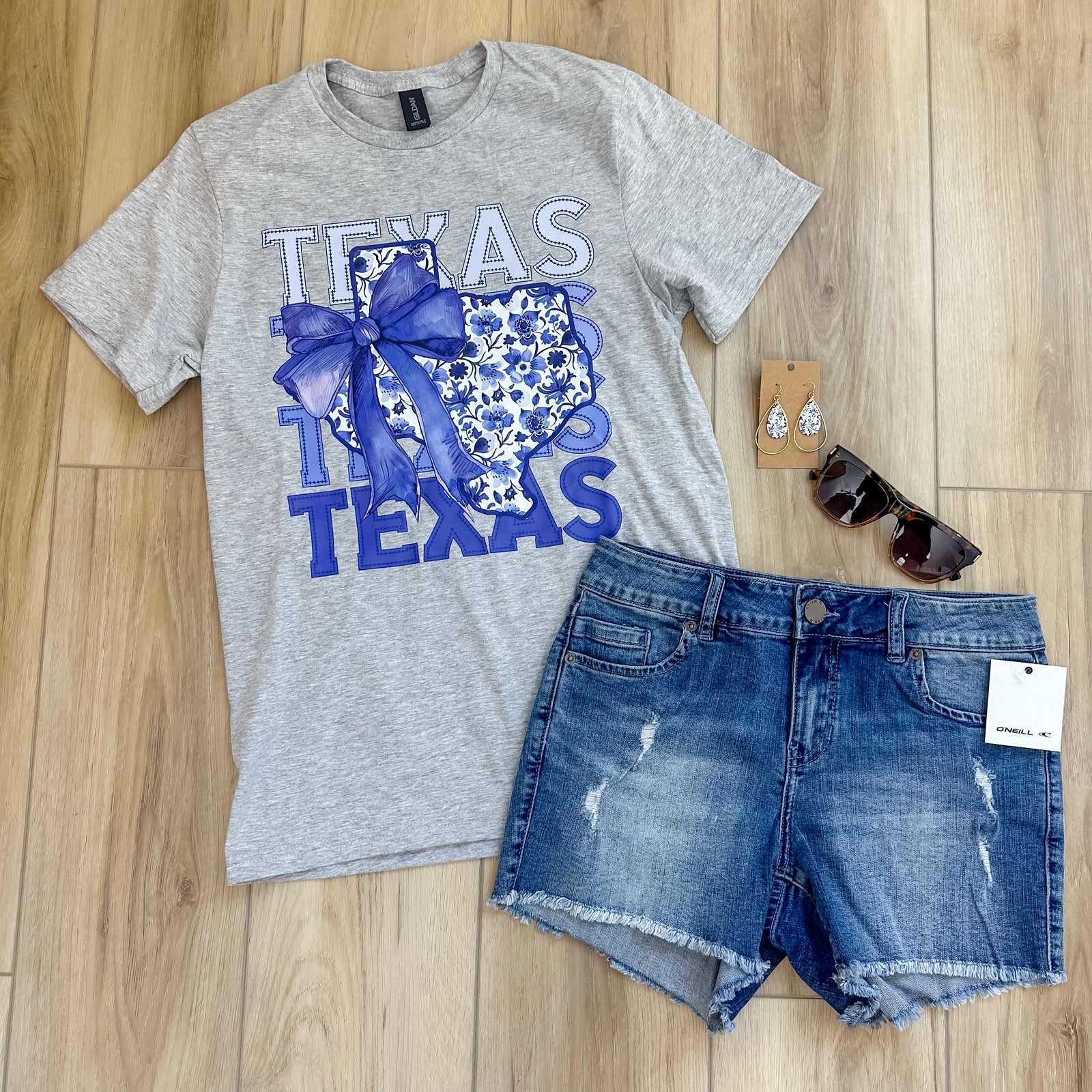 Blue & White Texas Tee