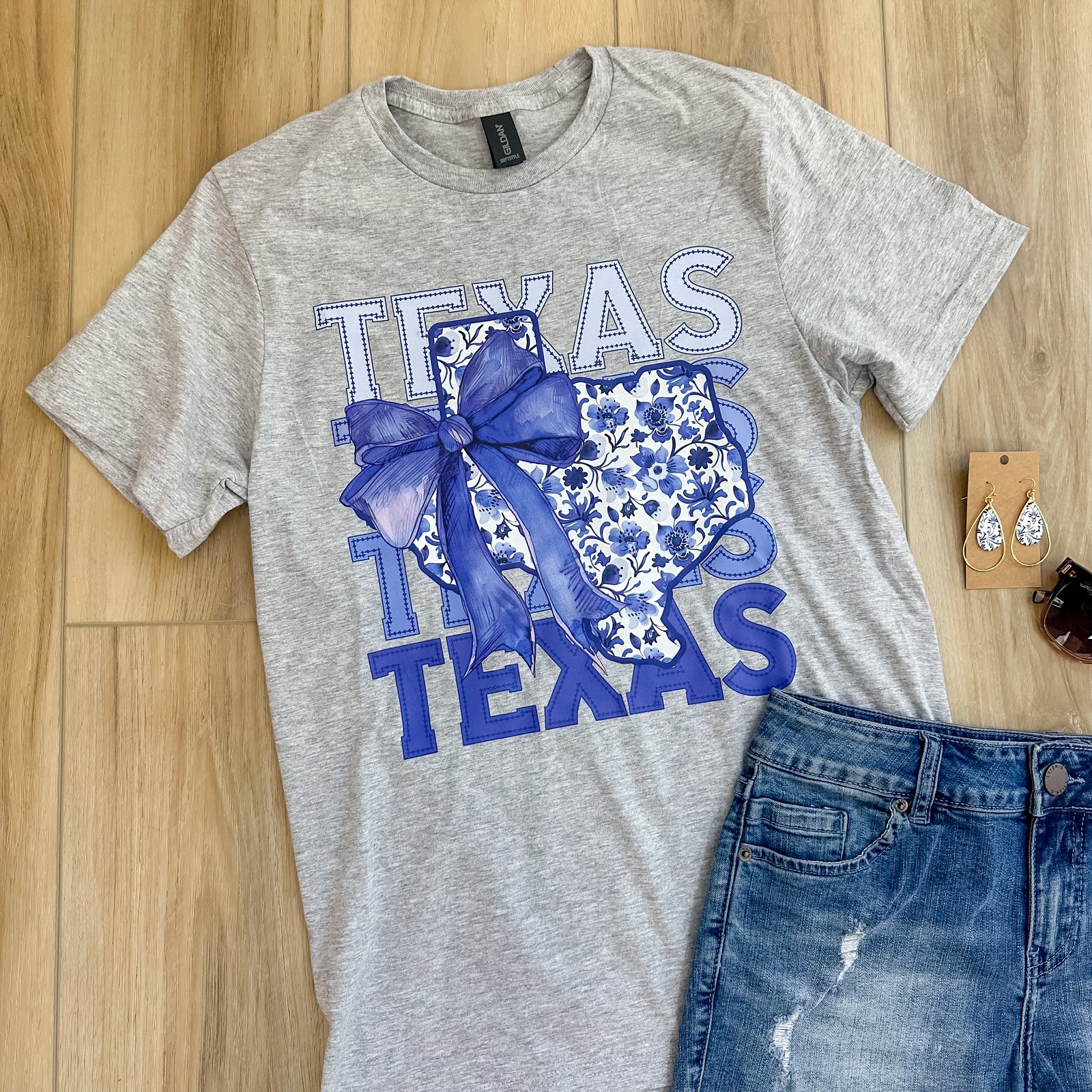 Blue & White Texas Tee