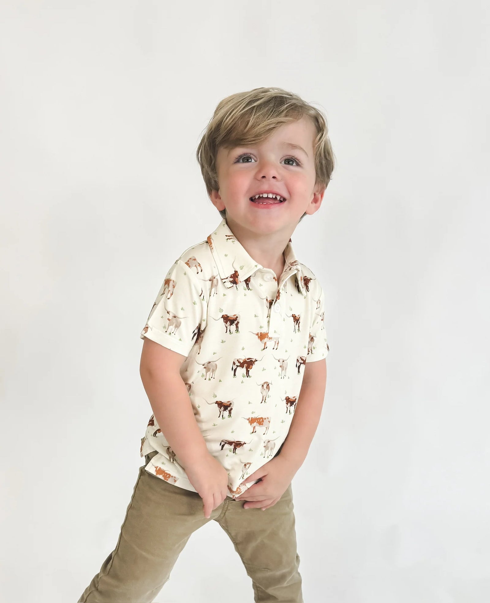 Goosies Toddler Boy Short Sleeve Polo - Longhorns