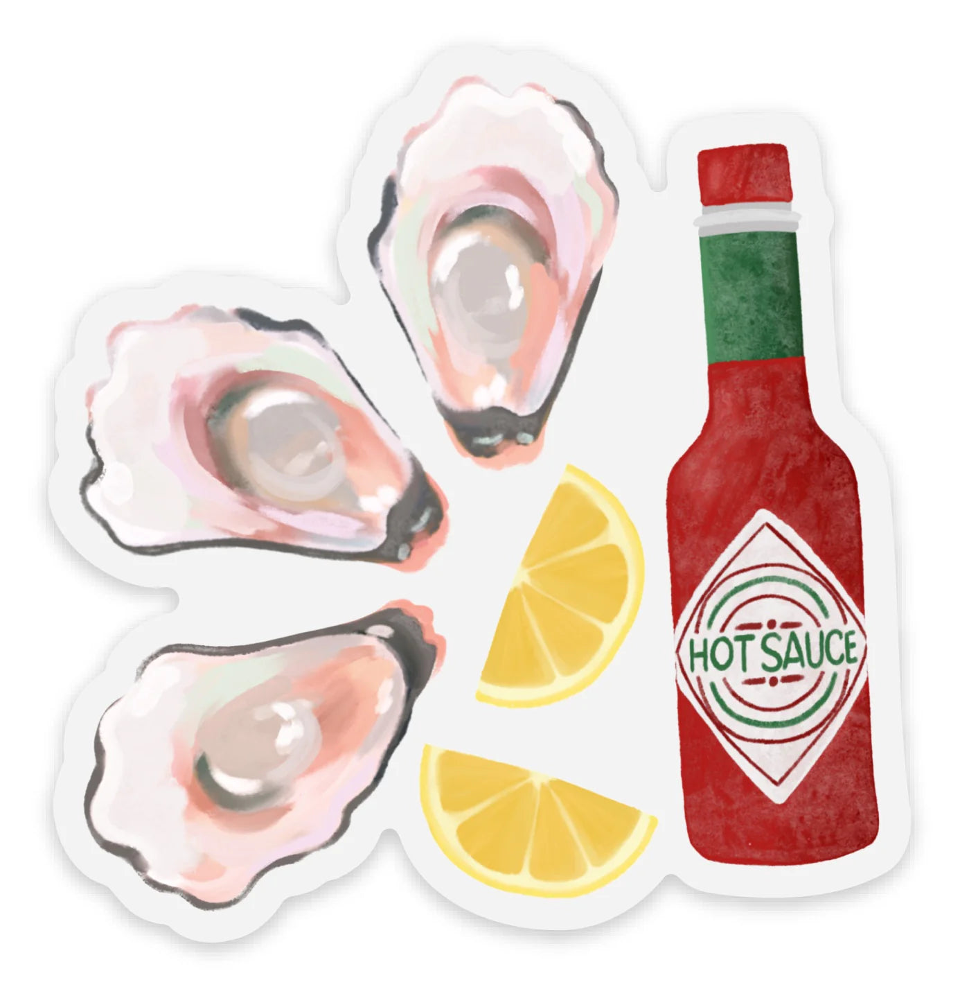 Clear Oyster Hot Sauce Sticker