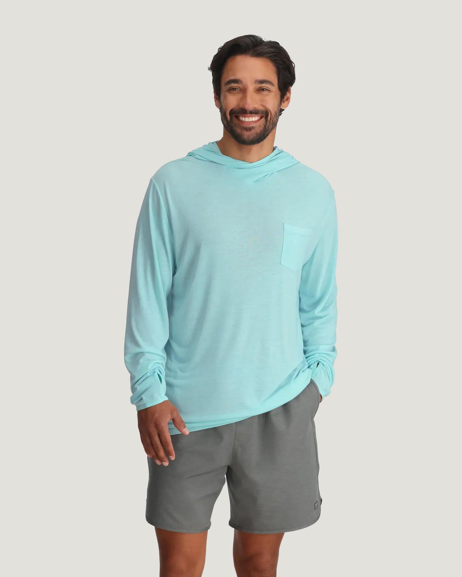 Free Fly Men's Bamboo Lightweight Hoodie | Bahama Blue