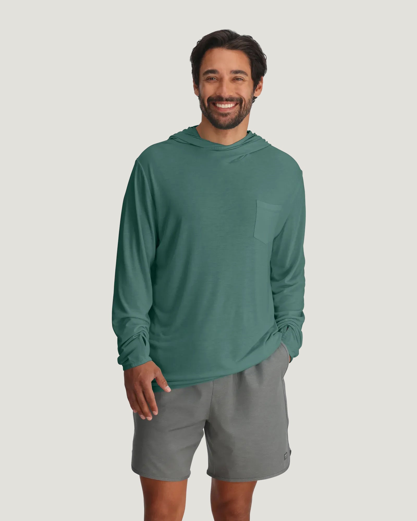 Free Fly Men's Bamboo Lightweight Hoodie | Sea Pine