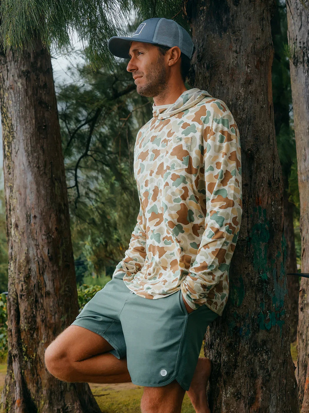 Free Fly Men's Bamboo Lightweight Hoodie | Vintage Camo