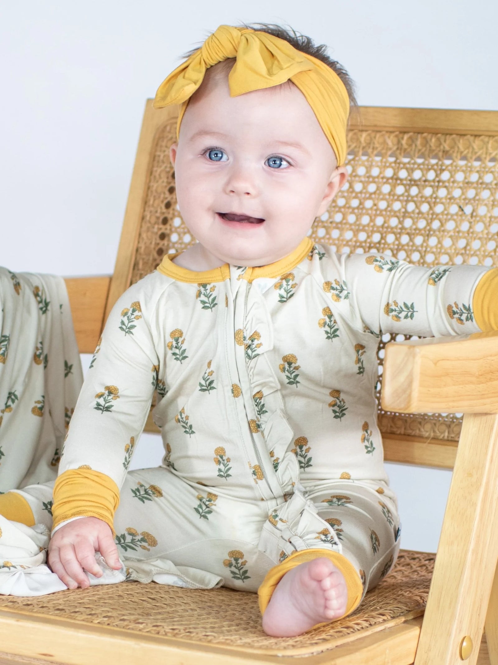 Goosies Zip Pajamas - Marigold Block
