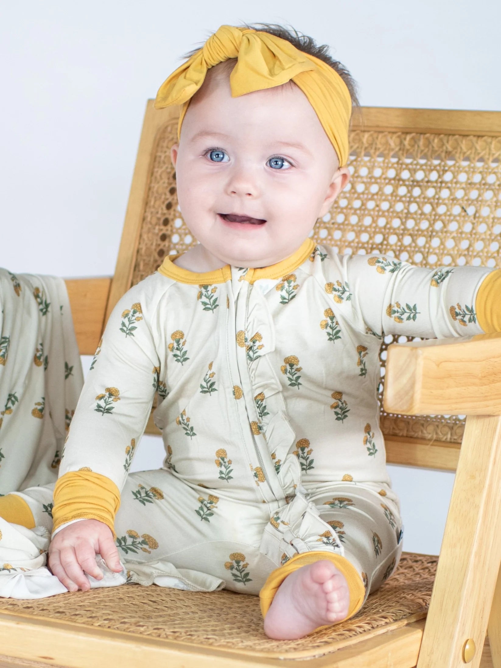 Goosies Zip Pajamas - Marigold Block