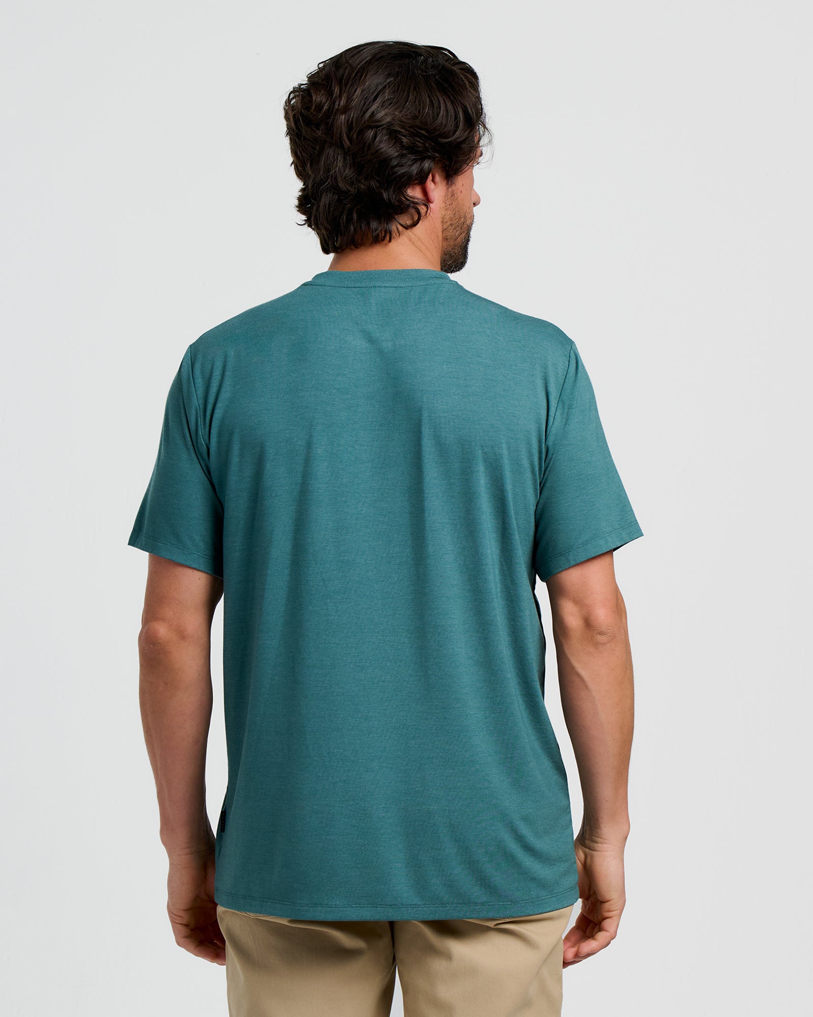 Free Fly Men's Bamboo Flex Pocket Tee | Heather Sea Pine