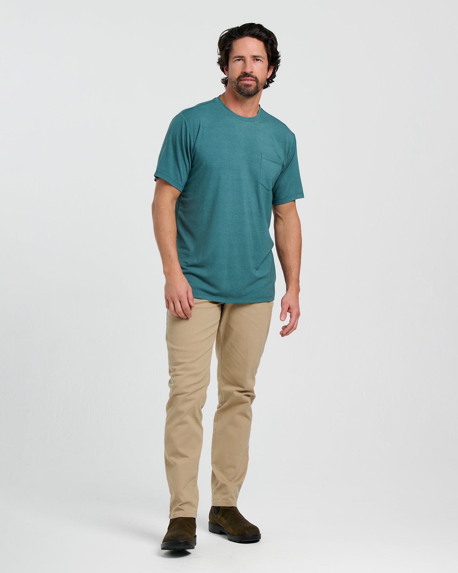 Free Fly Men's Bamboo Flex Pocket Tee | Heather Sea Pine