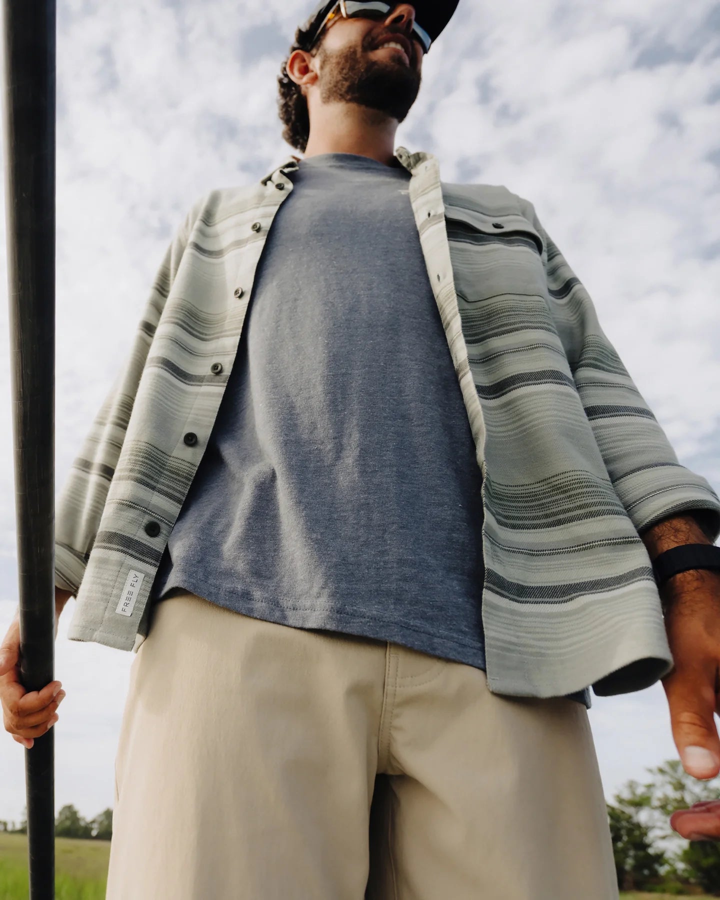 Free Fly Men's Seawool Flannel Shirt | Sagebrush Stripe