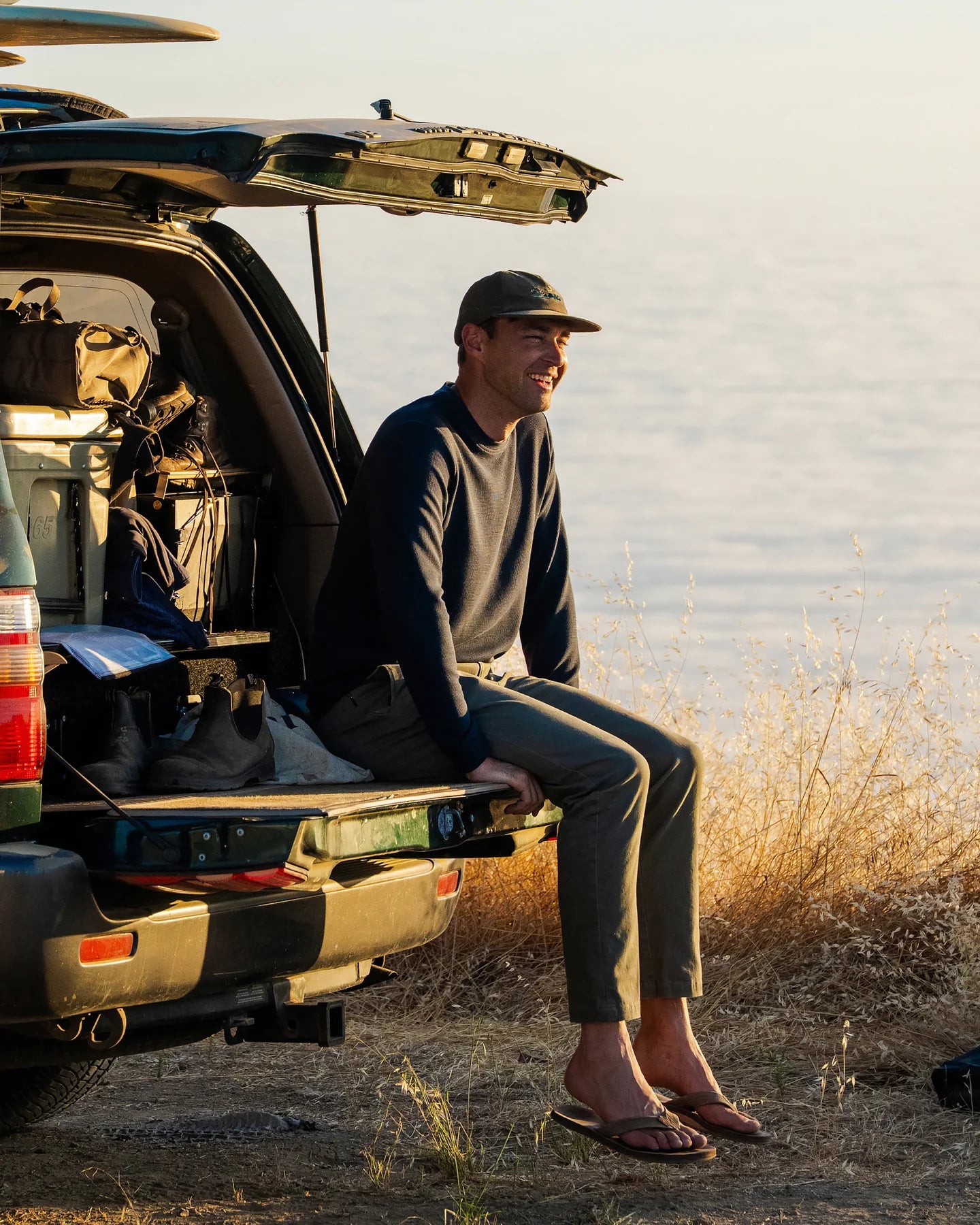 Free Fly Men's Waffle Crew | Deep Navy