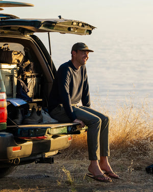 Free Fly Men's Waffle Crew | Deep Navy