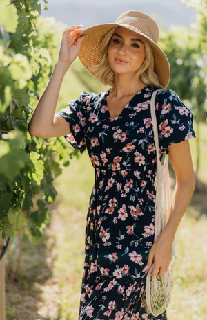 The Eden Dess - Navy Floral