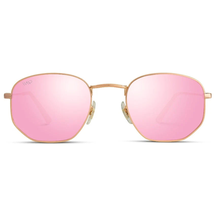Wear Me Pro Bexley Polarized Sunglasses | Gold Frame / Pink Lenses