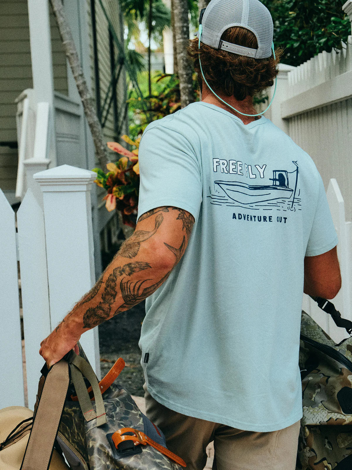 Free Fly Lazy Tides Pocket Tee | Heather Ocean Mist