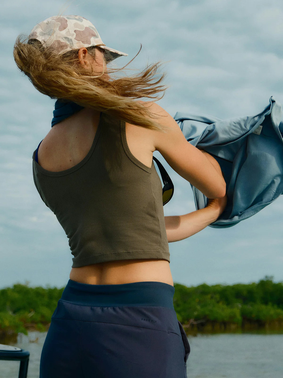 Free Fly Women's Ribbed Bamboo Tank | Smokey Olive