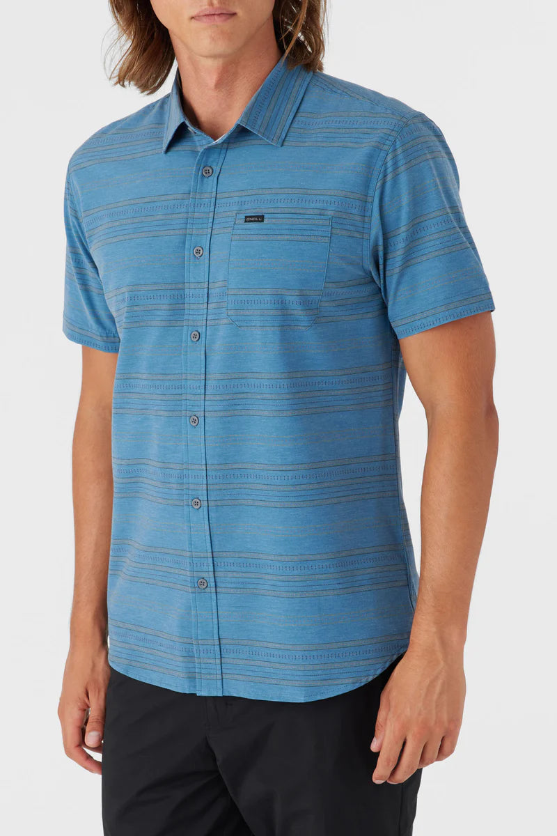 O'Neill TRVLR UPF Stripe Standard Shirt | Copen Blue