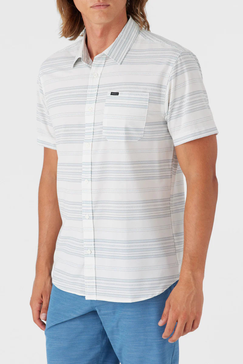 O'Neill TRVLR UPF Stripe Standard Shirt | White