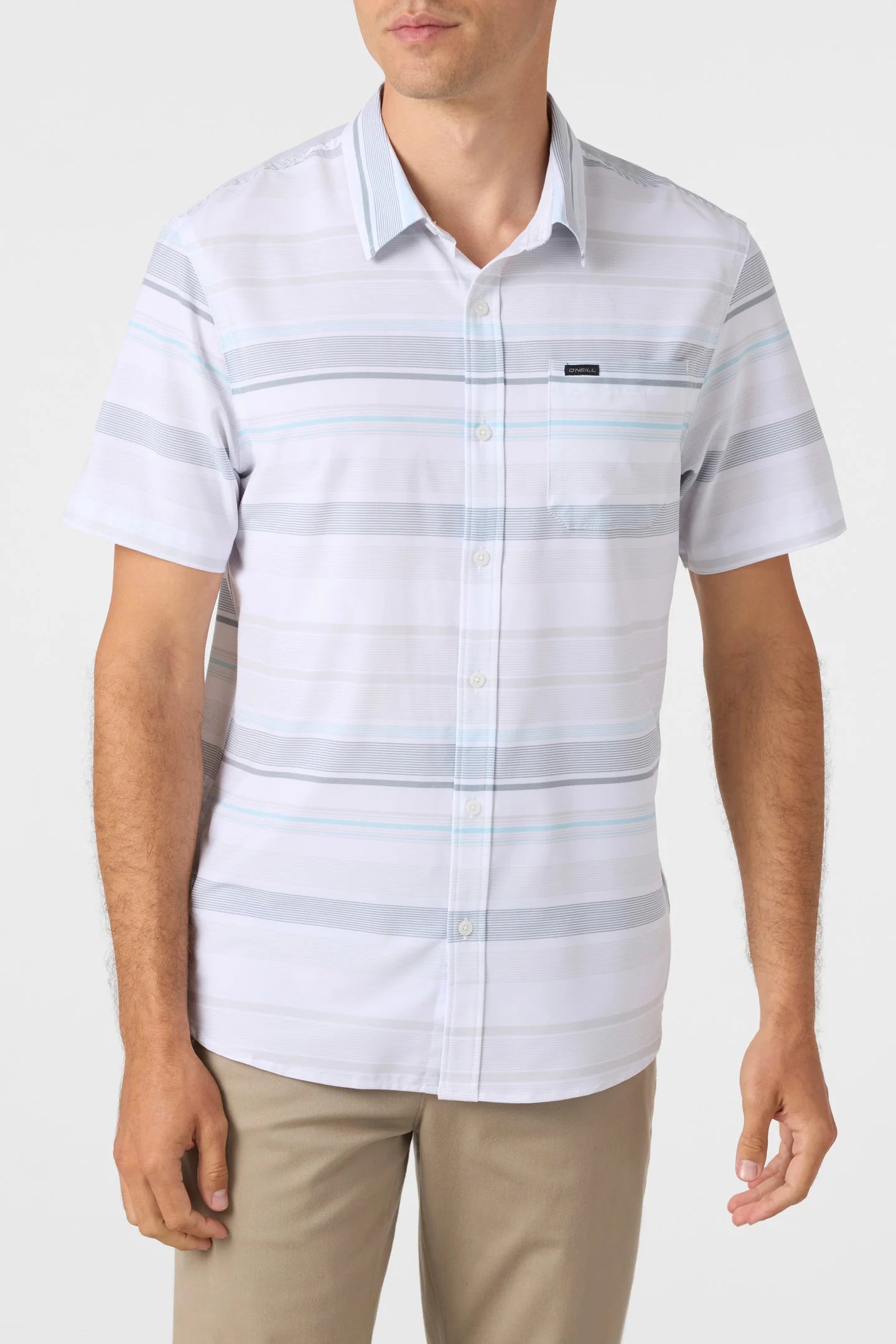 O'Neill TRVLR UPF Traverse Stripe Relaxed Fit Shirt | White