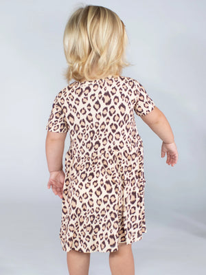 Goosies Short Sleeve Pocket Dress - Classic Leopard