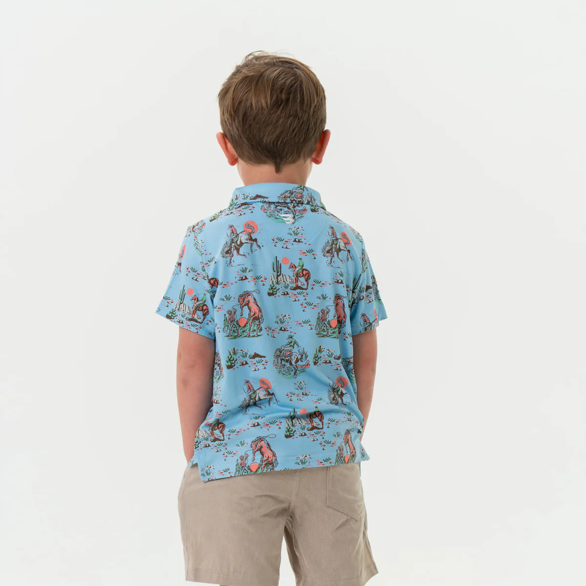 Burlebo Youth & Toddler Polo - Cowboy Up - Blue