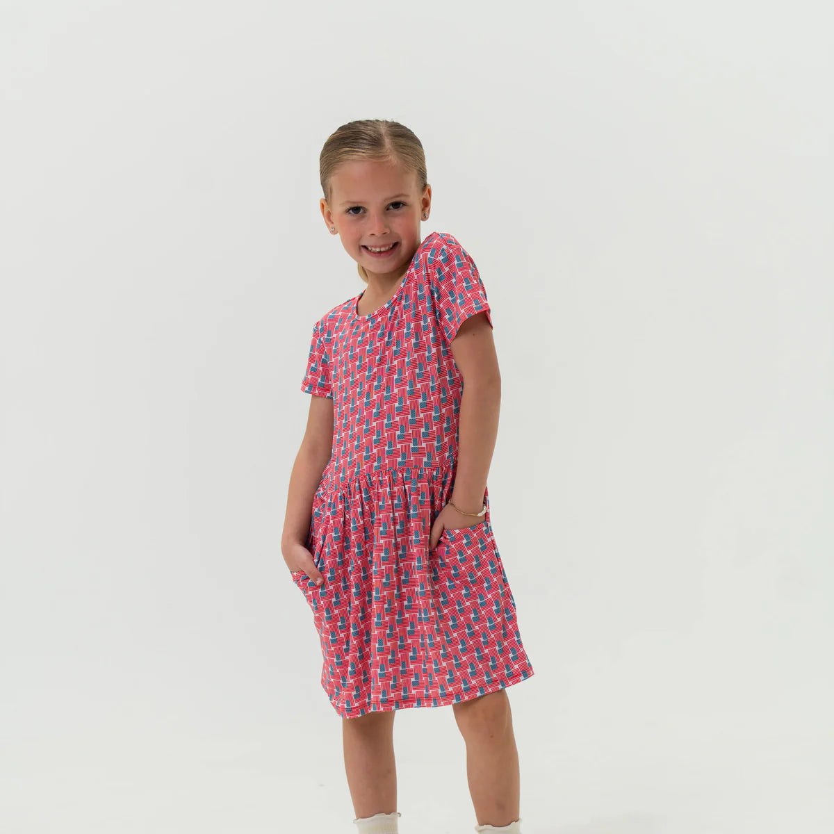 Burlebo Girl's Dress - Toddler & Youth - American Flag Print