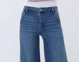 Olivia High Rise Slant Pocket Cuffed Denim
