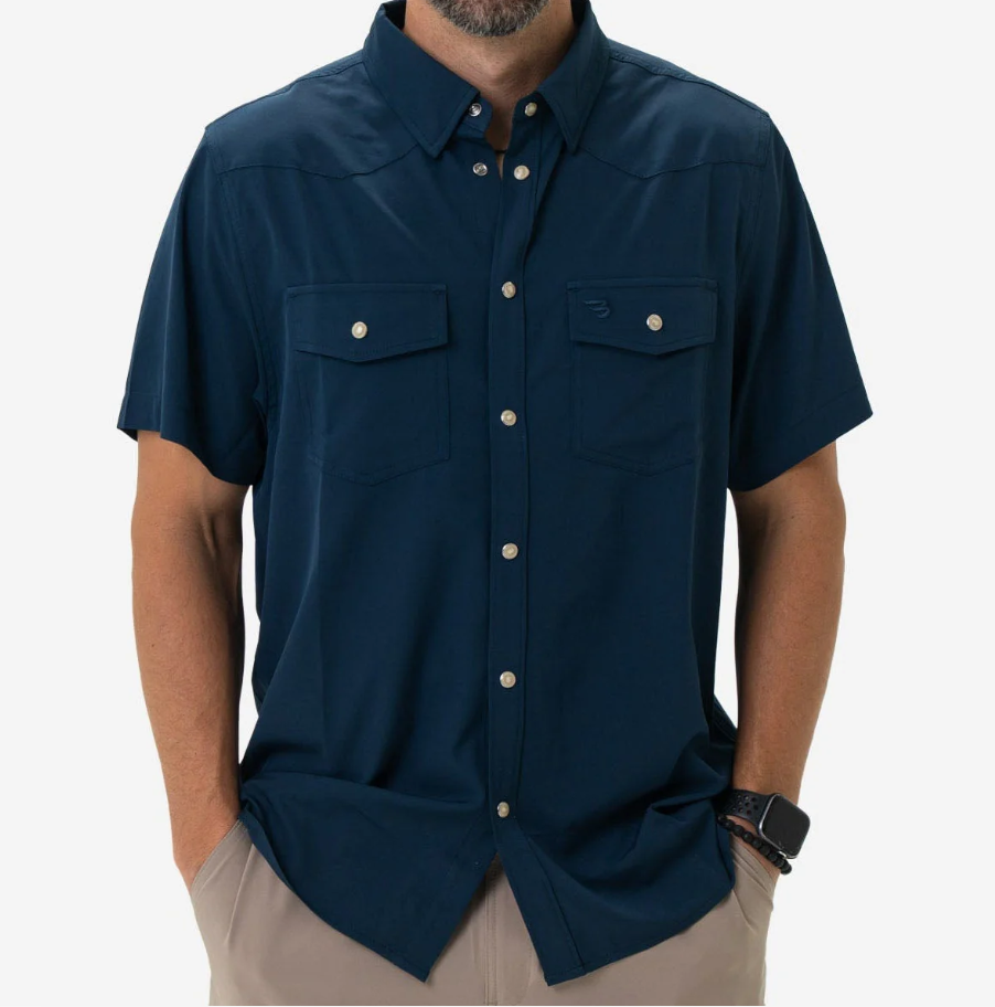 Burlebo Men's Performance Western Shirt | Navy