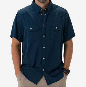 Burlebo Men's Performance Western Shirt | Navy