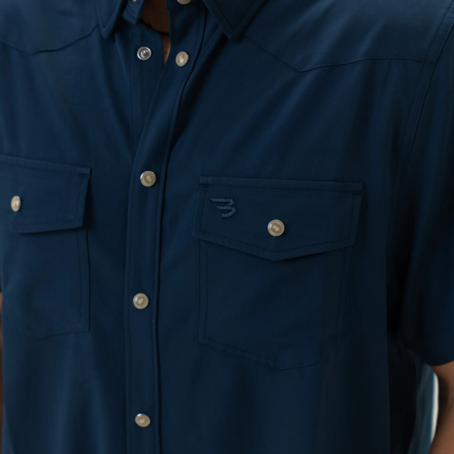 Burlebo Men's Performance Western Shirt | Navy