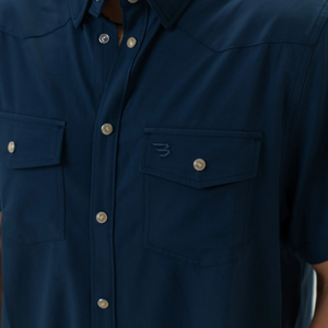 Burlebo Men's Performance Western Shirt | Navy
