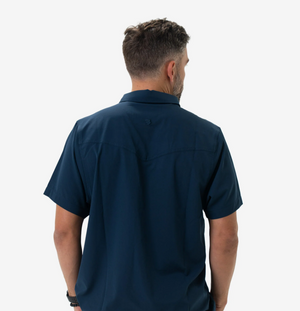 Burlebo Men's Performance Western Shirt | Navy