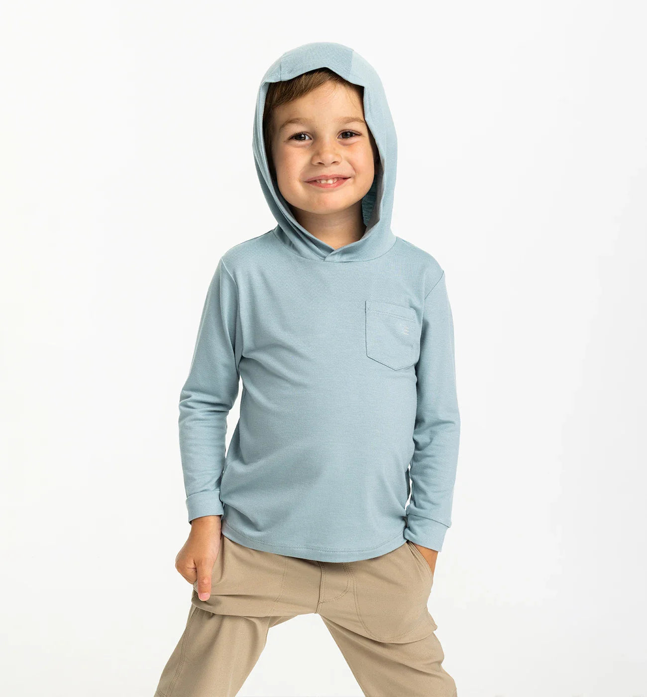 Free Fly Toddler Bamboo Shade Hoodie | Ocean Mist