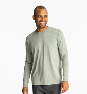 Free Fly Men's Bamboo Shade Long Sleeve | Heather Agave Green
