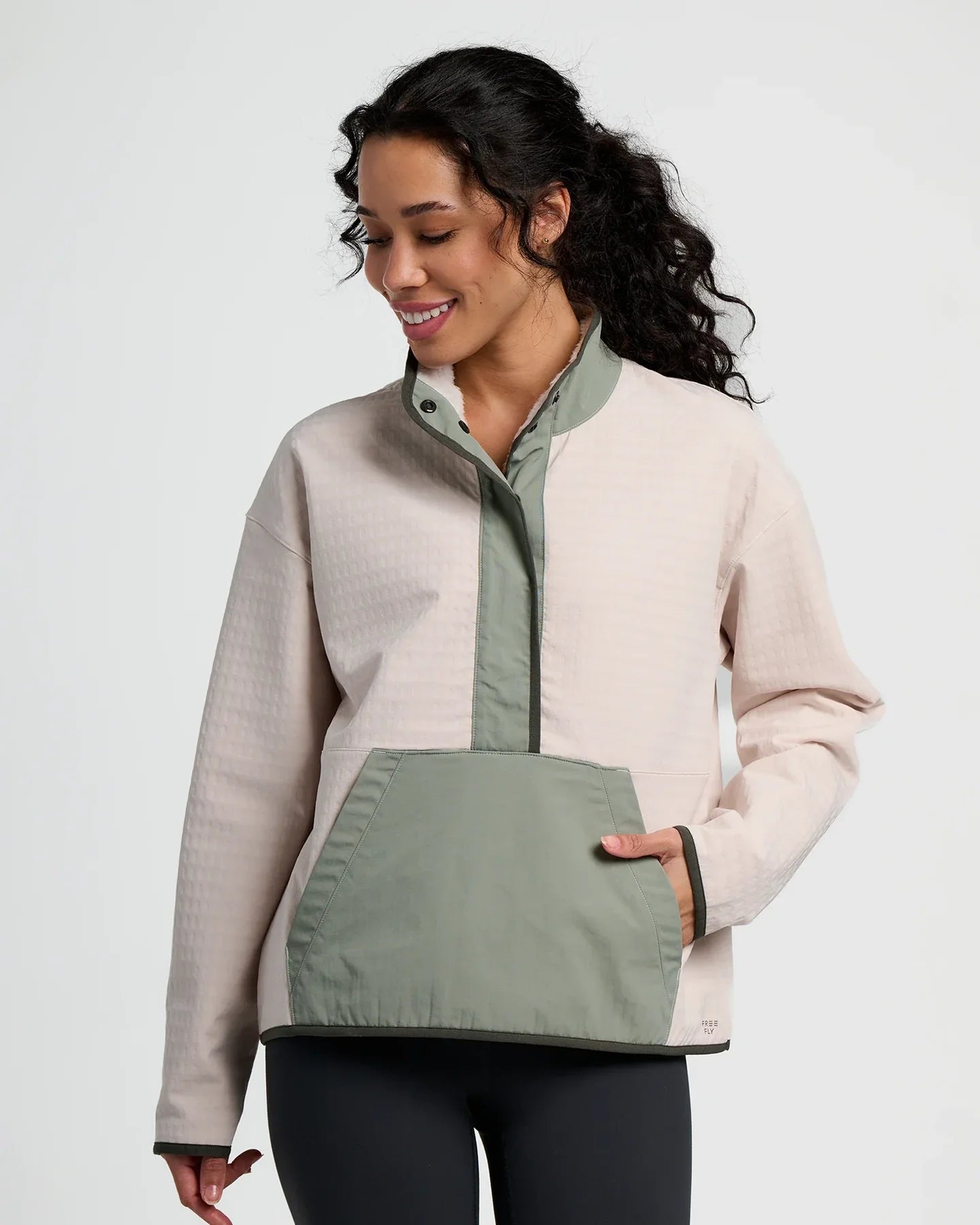 Free Fly Women's Gridback Fleece Snap Pullover | Forest