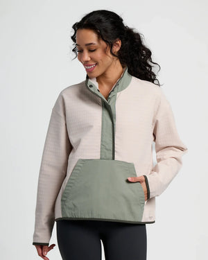 Free Fly Women's Gridback Fleece Snap Pullover | Forest