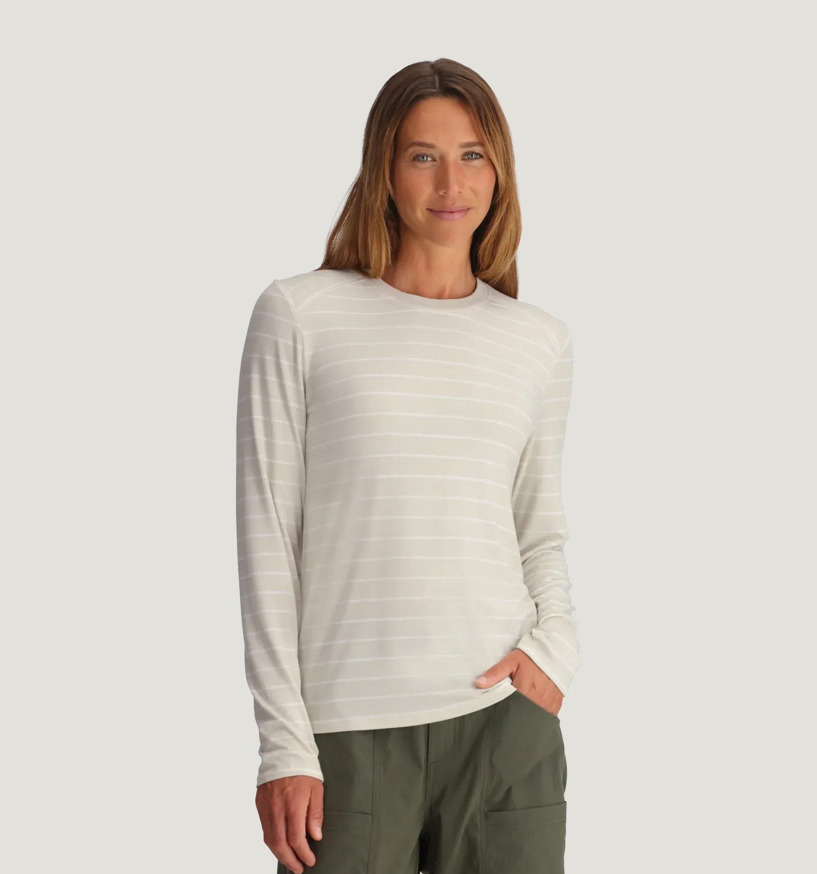 Free Fly Women's Bamboo Shade Long Sleeve II | Dash Stripe Birch