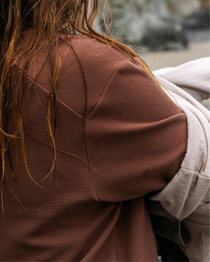 Free Fly Women's Waffle Long Sleeve Henley | Nutmeg