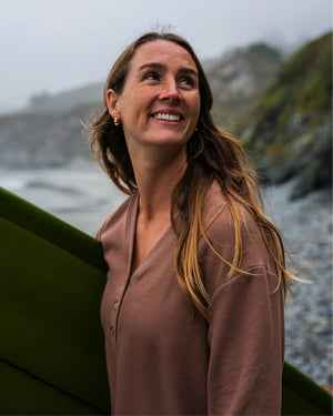 Free Fly Women's Waffle Long Sleeve Henley | Nutmeg