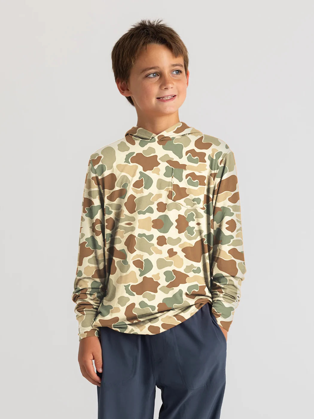 Free Fly Youth Bamboo Shade Hoodie | Vintage Camo