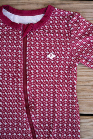 Burlebo Baby Zip Up | Texas - Maroon & Grey