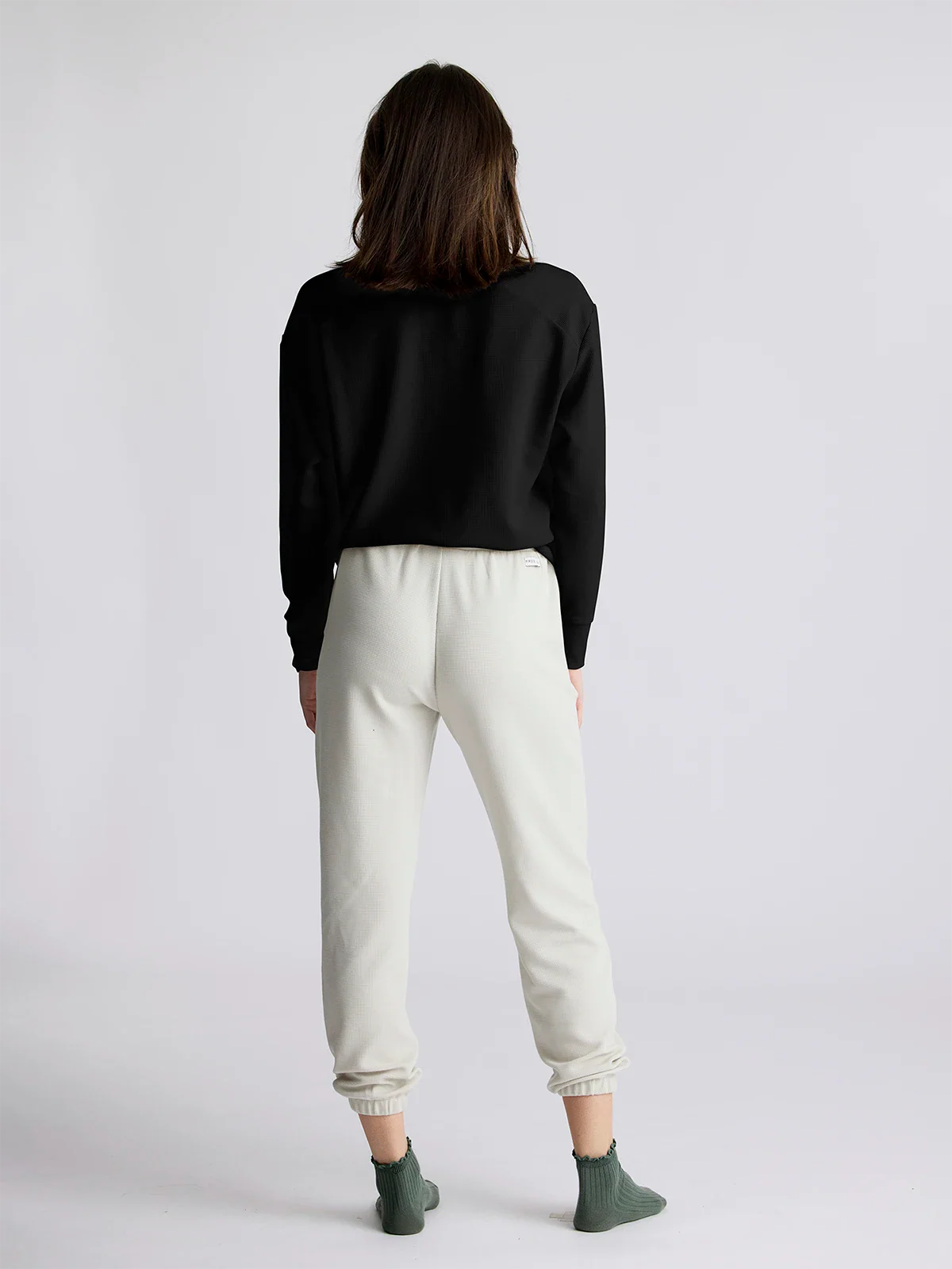 Free Fly Women's Waffle Long Sleeve Henley | Black Sand