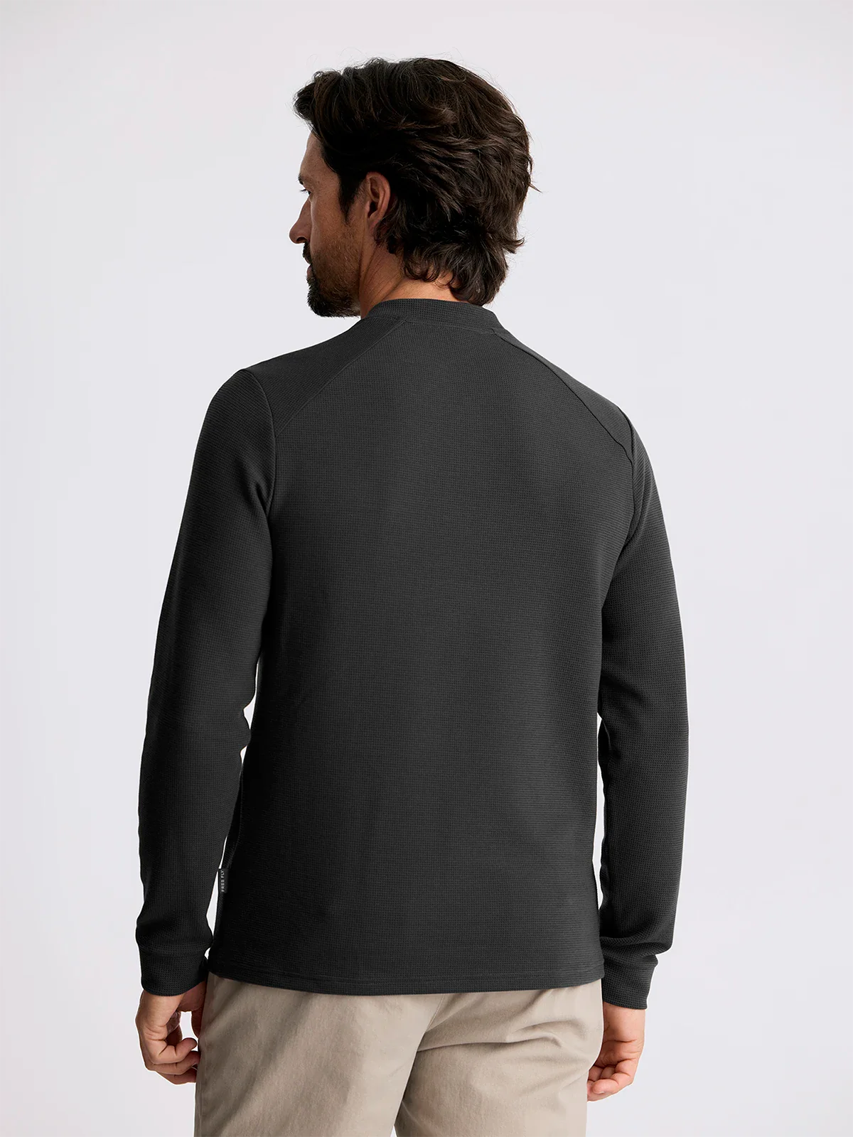 Free Fly Men's Waffle Long Sleeve Henley | Midnight