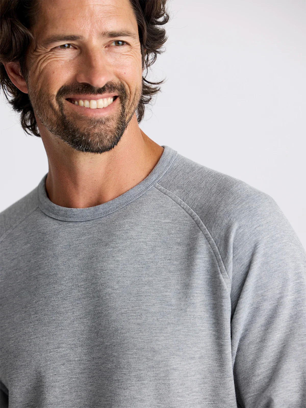 Free Fly Men's Bamboo Lightweight Fleece Crew | Heather Grey