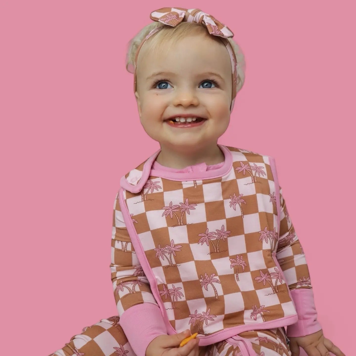 Sunset Beach Checkers Dream Baby Bib