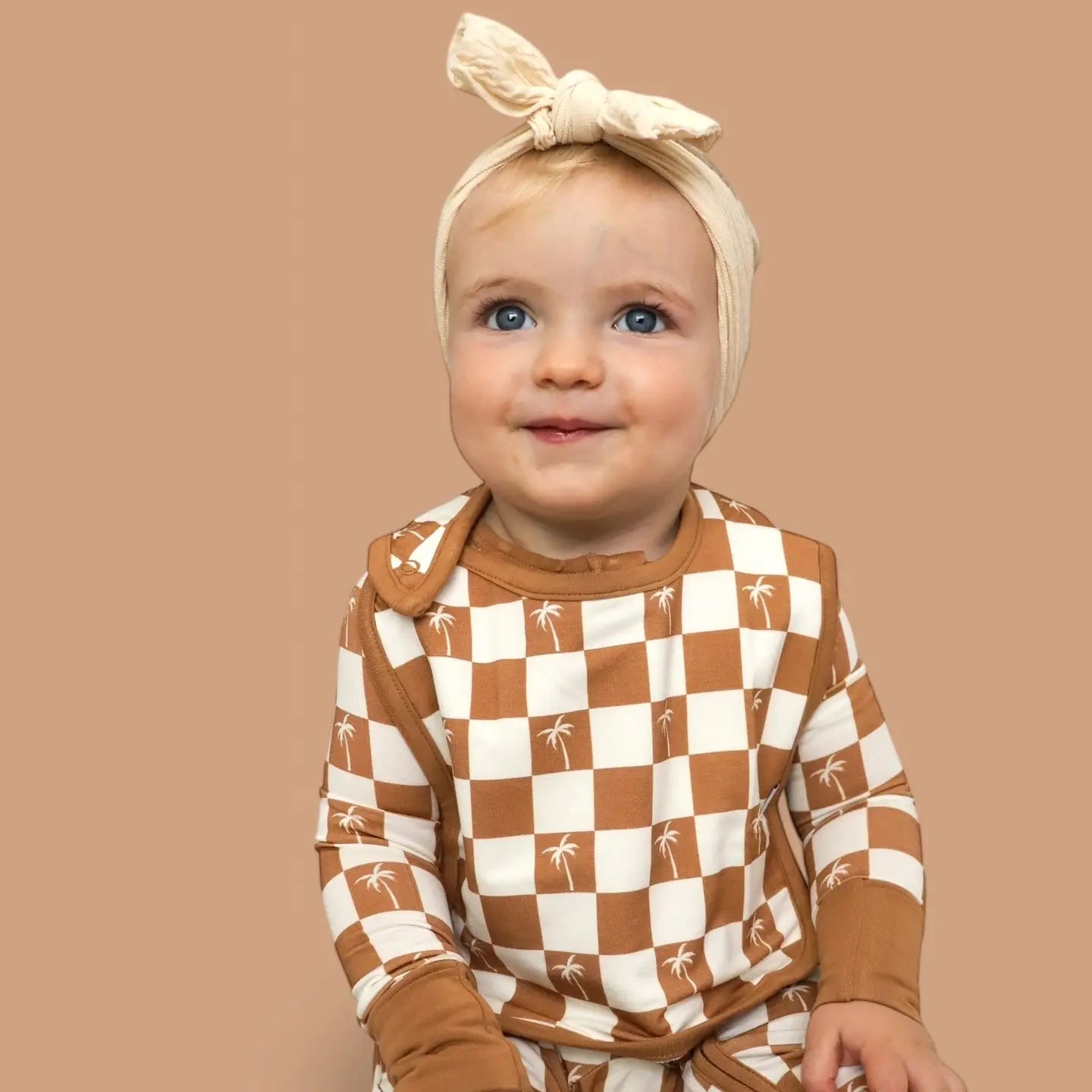 Sandy Beach Checkers Dream Baby Bib
