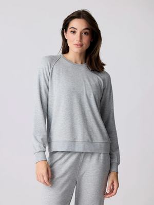 Free Fly Women's Bamboo Lightweight Fleece Crew | Heather Grey