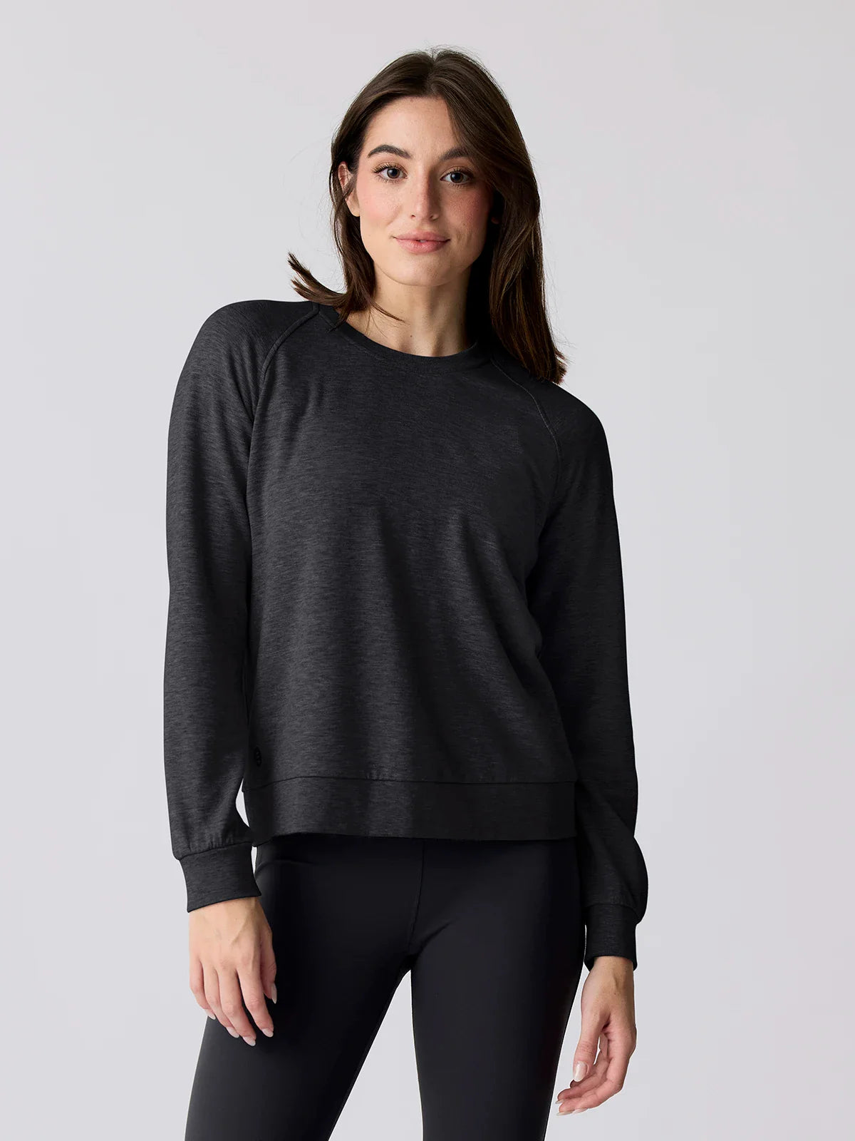 Free Fly Women's Lightweight Fleece Crew | Heather Black