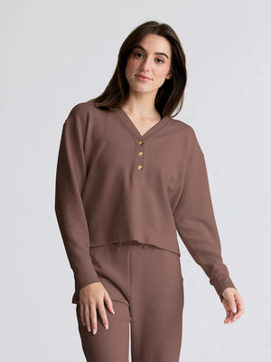 Free Fly Women's Waffle Long Sleeve Henley | Fig