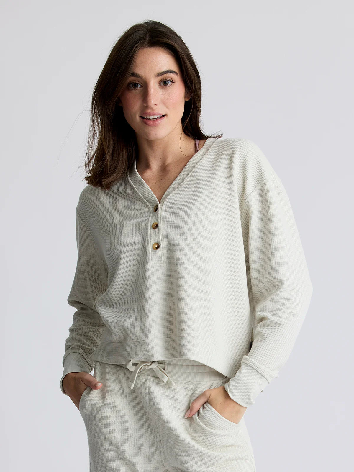 Free Fly Women's Waffle Long Sleeve Henley | Birch