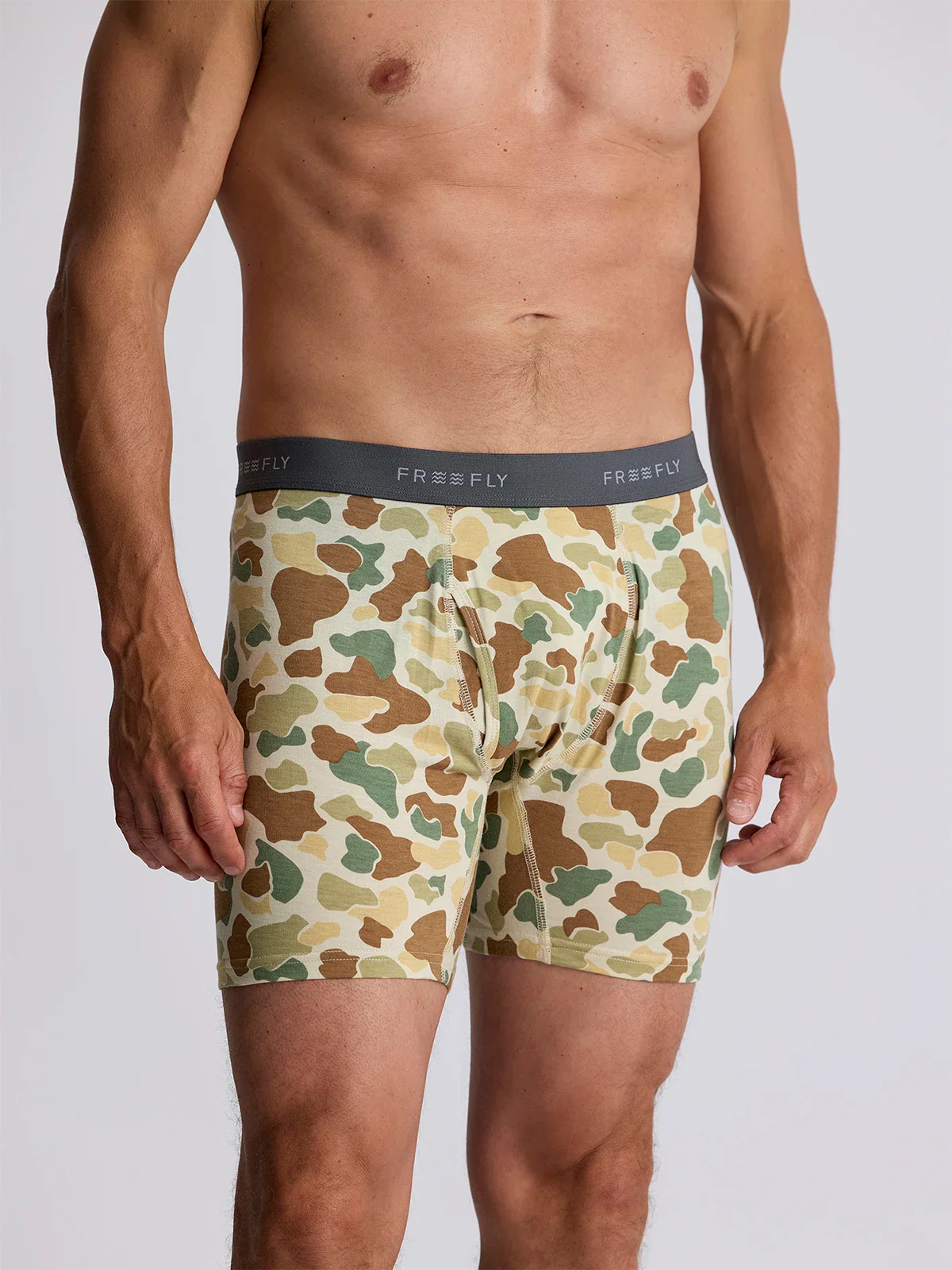 Free Fly Men's Bamboo Motion Boxer Brief | Vintage Camo