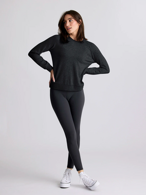 Free Fly Women's Lightweight Fleece Crew | Heather Black